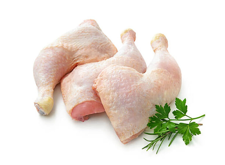 Raw chicken legs on white background isolated